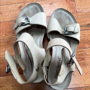 Josef Seibel Light Tan Buckle Sandals